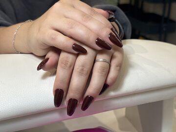 однотон маникюр — работа мастера Нурита, Flamy nails Комсомольская