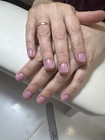 однотон маникюр — работа мастера Бурулай, Flamy nails Комсомольская